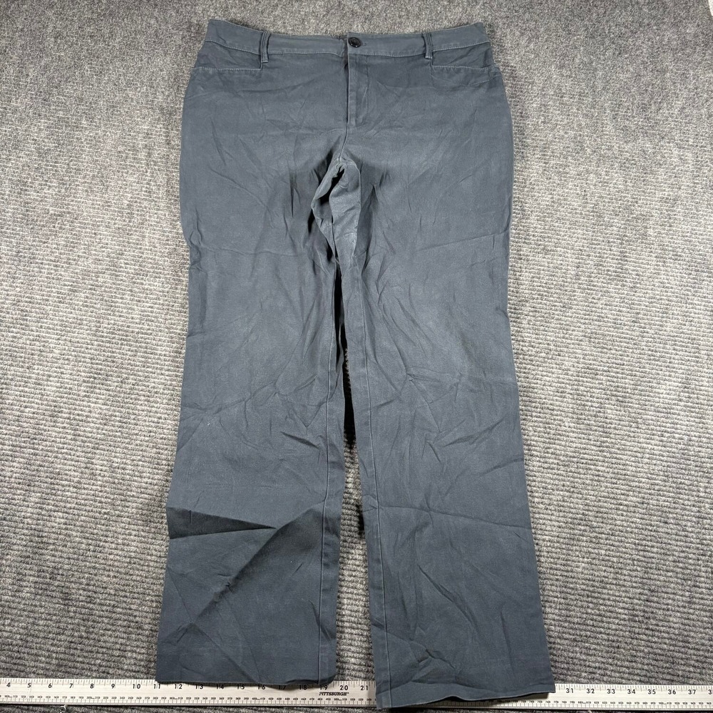 Lee Chino Pants Womens 16 Gray Excellent Straight Leg Stretch Workwear
